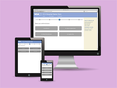 Responsive Wireframes: Omnigraffle wireframes showing how a customer can book an appointment online on a variety of devices